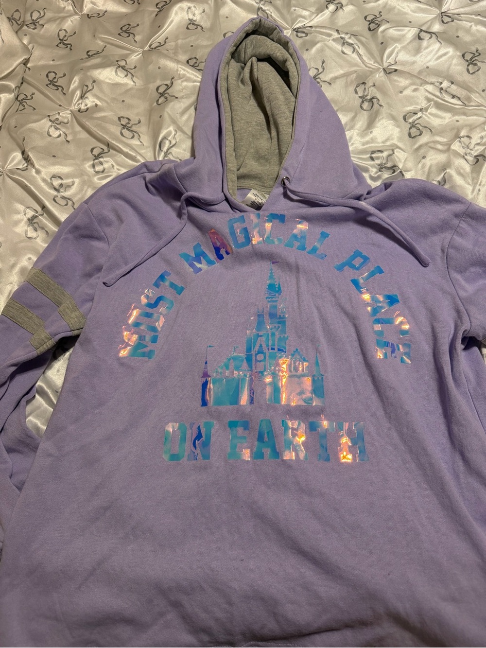 Disney Lavender Pullover Hoodie with Iridescent Castle Graphic